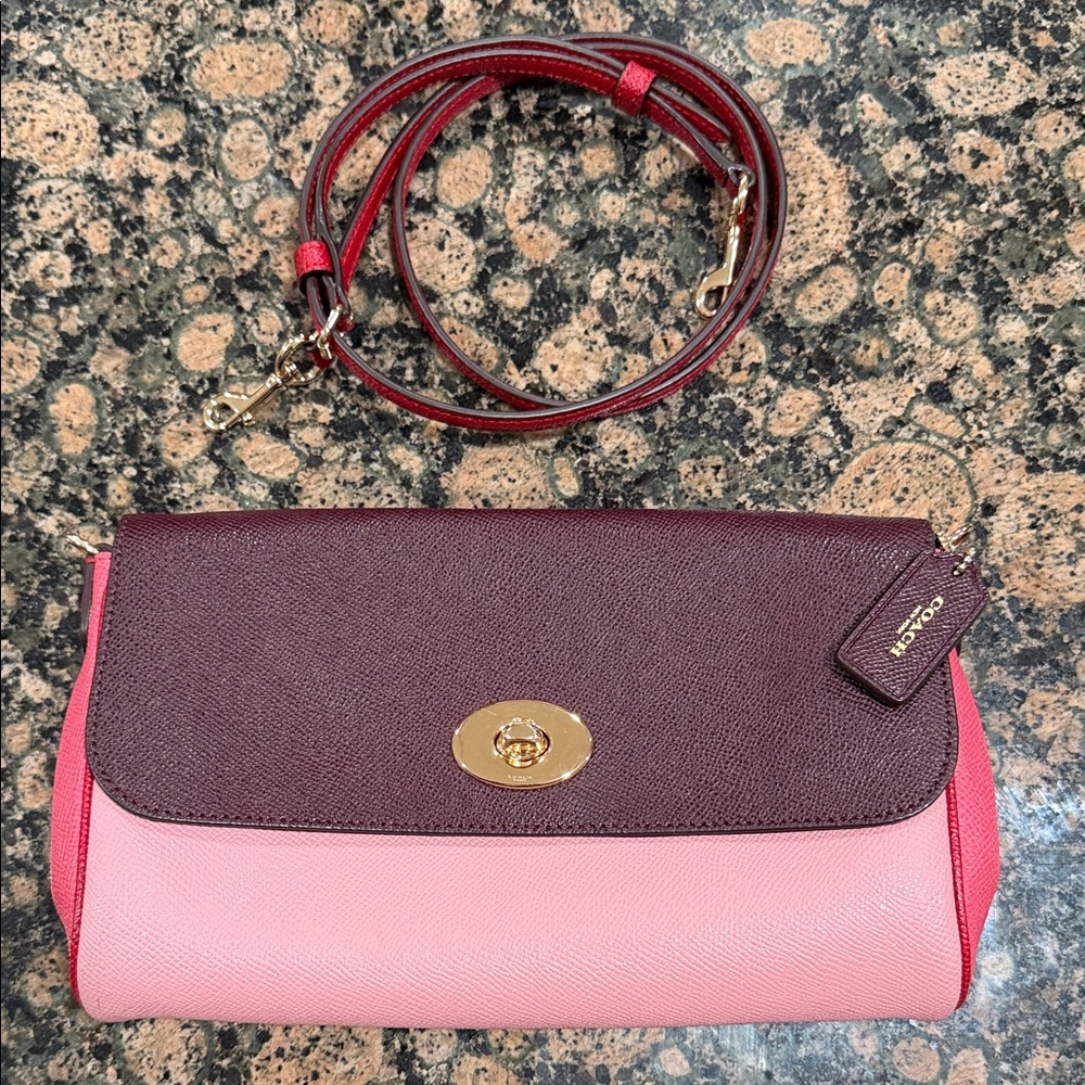 Coach LIKE NEW Pink and Burgundy crossbody